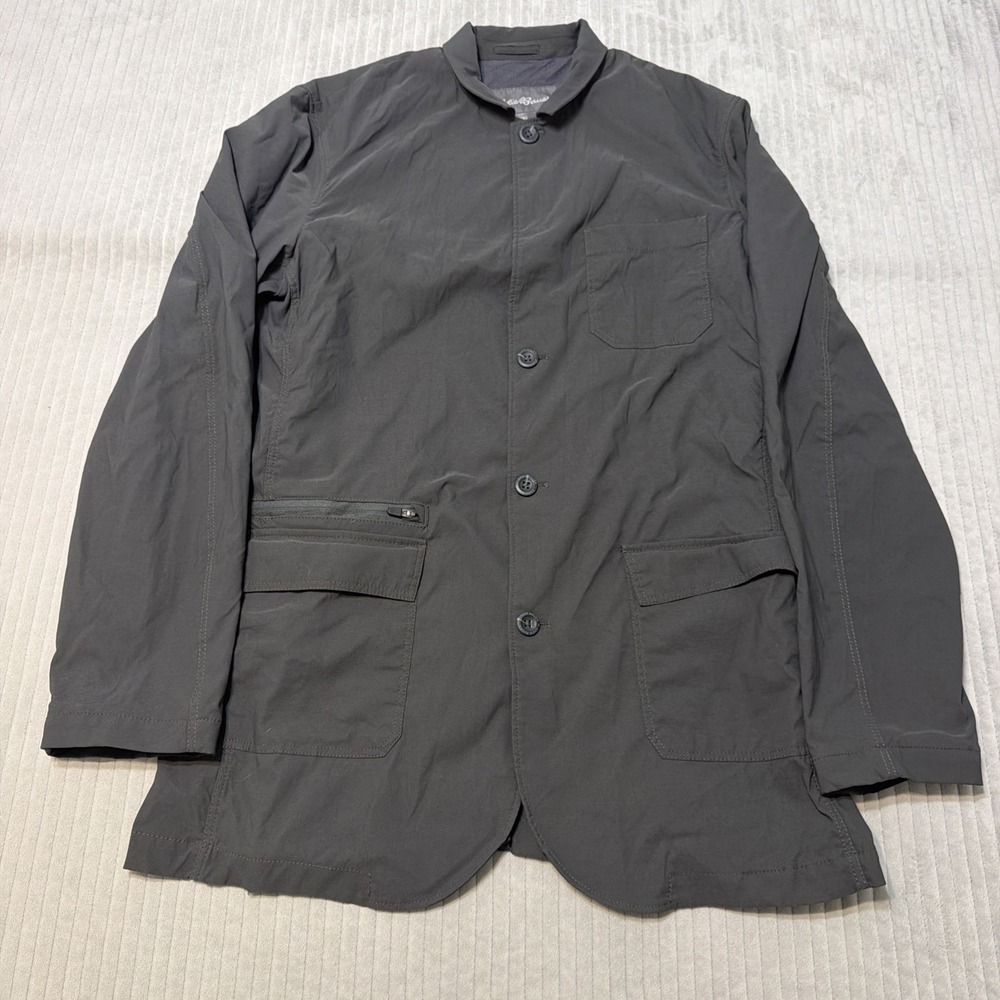 Eddie Bauer Travex Blazer Mens 44 Gray Ultimate Voyager II Travel Light Weight